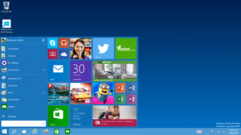 Windows 10 : Menu démarrer