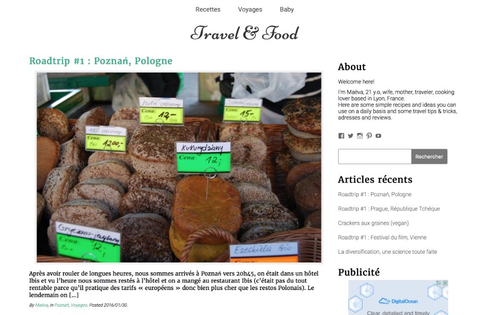 page d'accueil Travel & Food